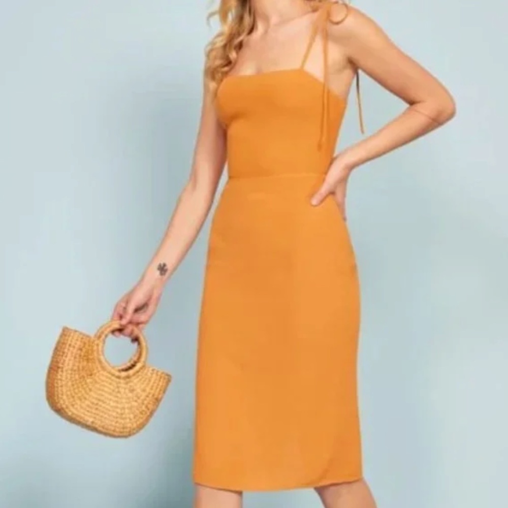 Reformation Jasper Dress in Color Sunflower